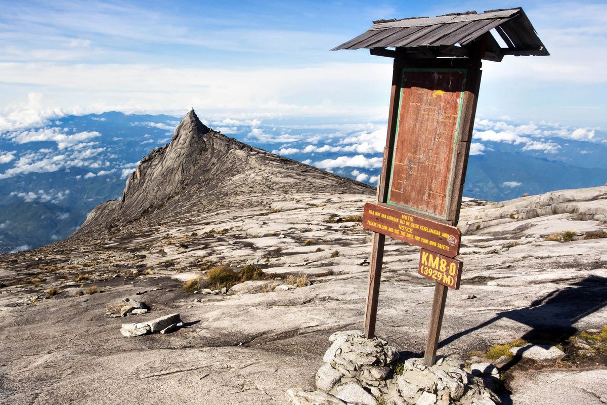Checkpunt op de top van Kinabalu