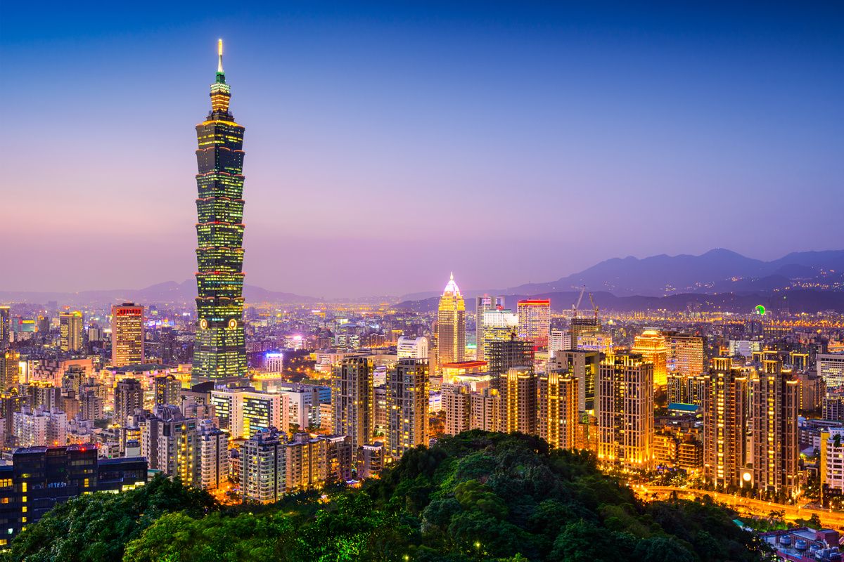 De skyline van Taipei, Taiwan