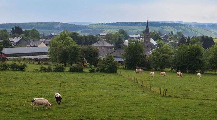 Uitzicht op La-Roche-en-Ardenne Belgie