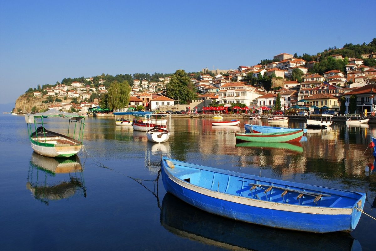 Vissershaventje aan het meer van Ohrid