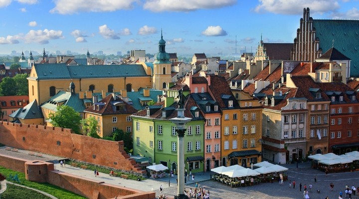 Oude stadsplein Warschau, Polen