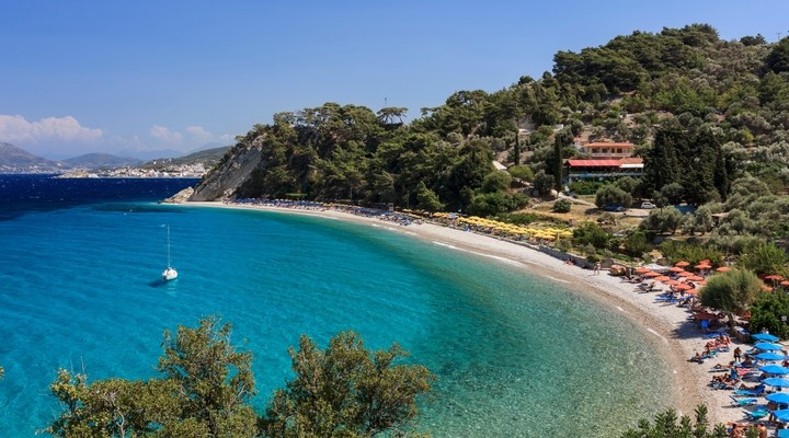 Een van de stranden op het eiland Samos