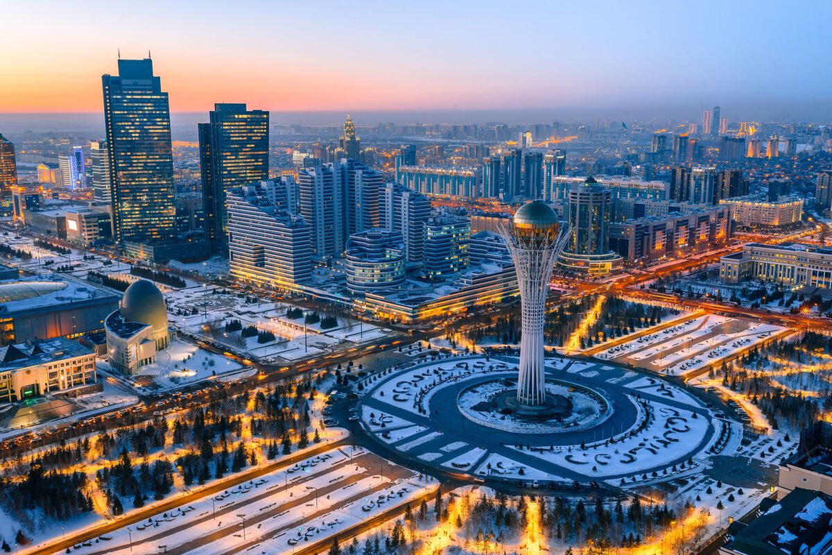 De hoofdstad Astana in Kazachstan