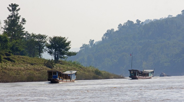 Bootjes op de Mekong rivier
