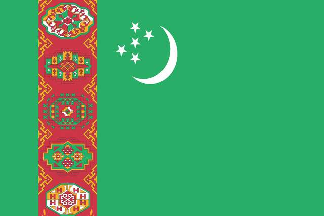 De vlag van Turkmenistan