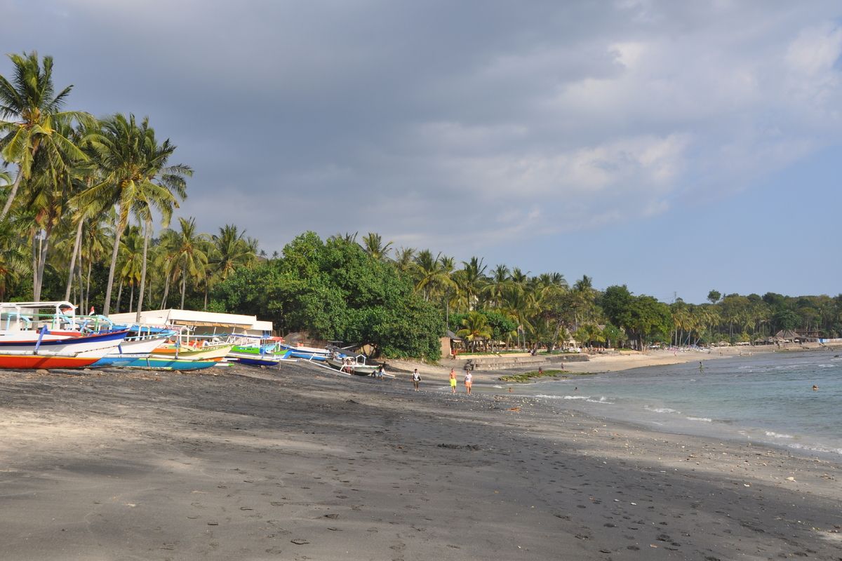 Een van de stranden op Lombok