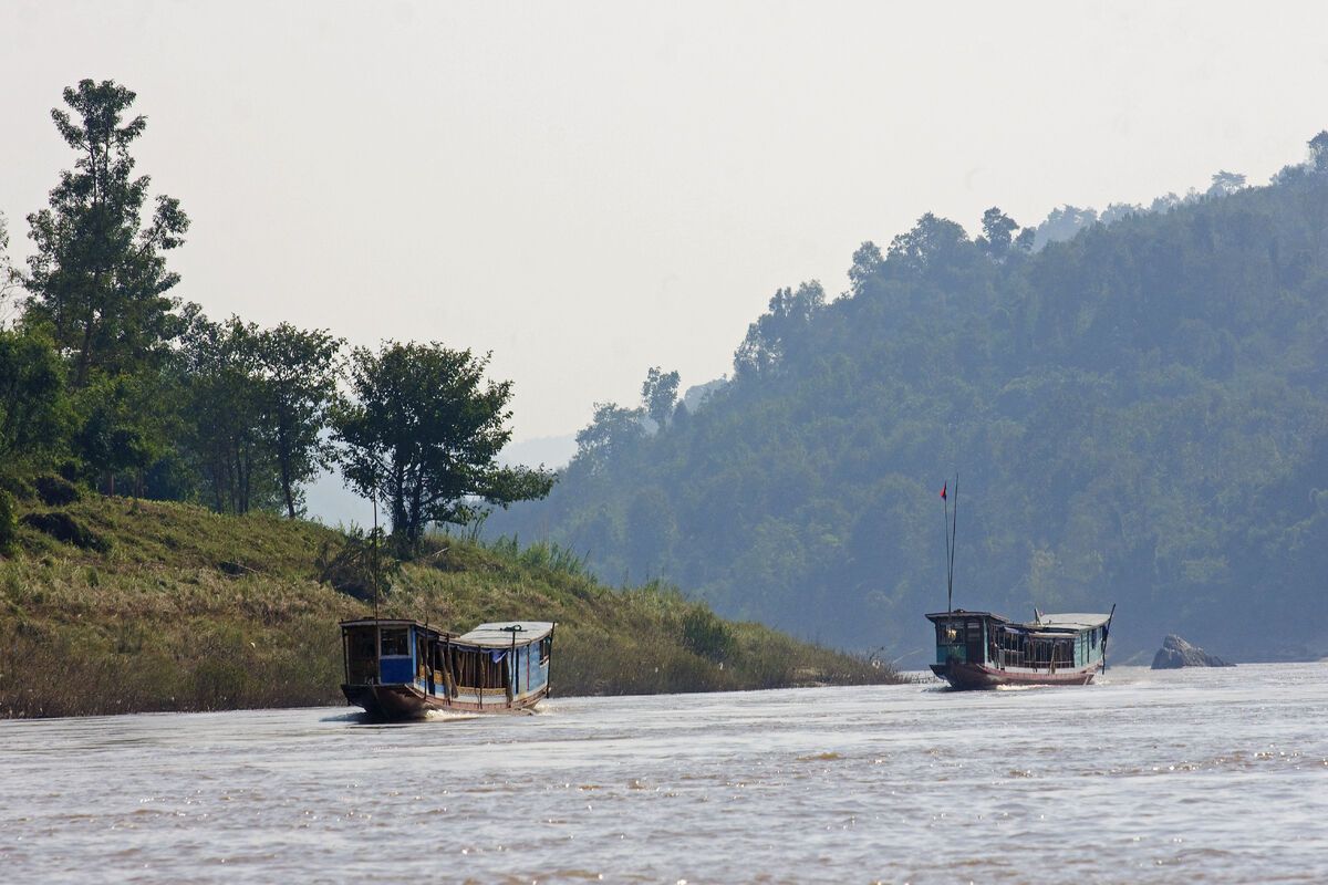 Bootjes op de Mekong rivier