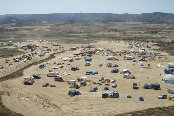Het Burning Man festival van bovenaf