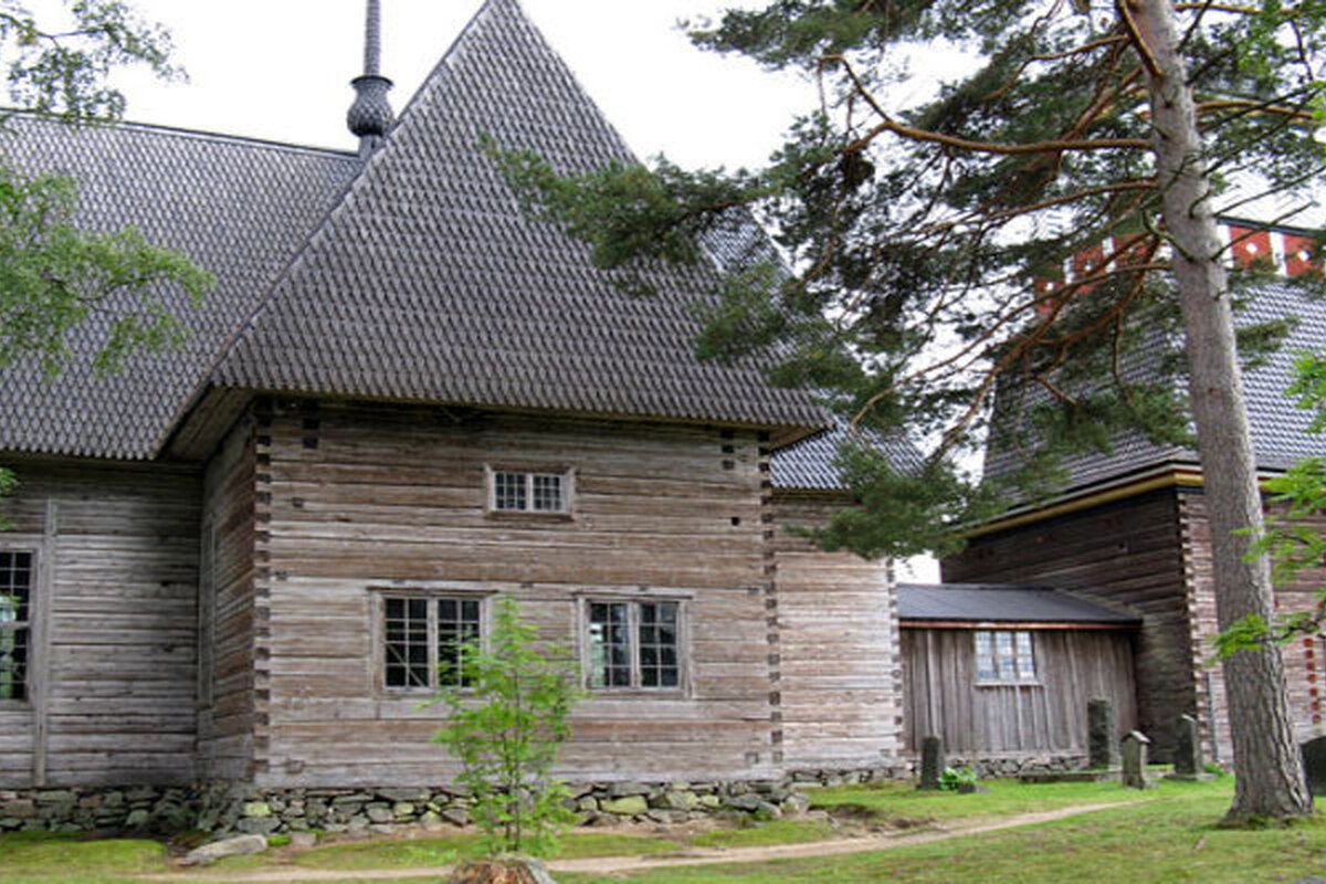 De oude houten kerk van Petäjävesi