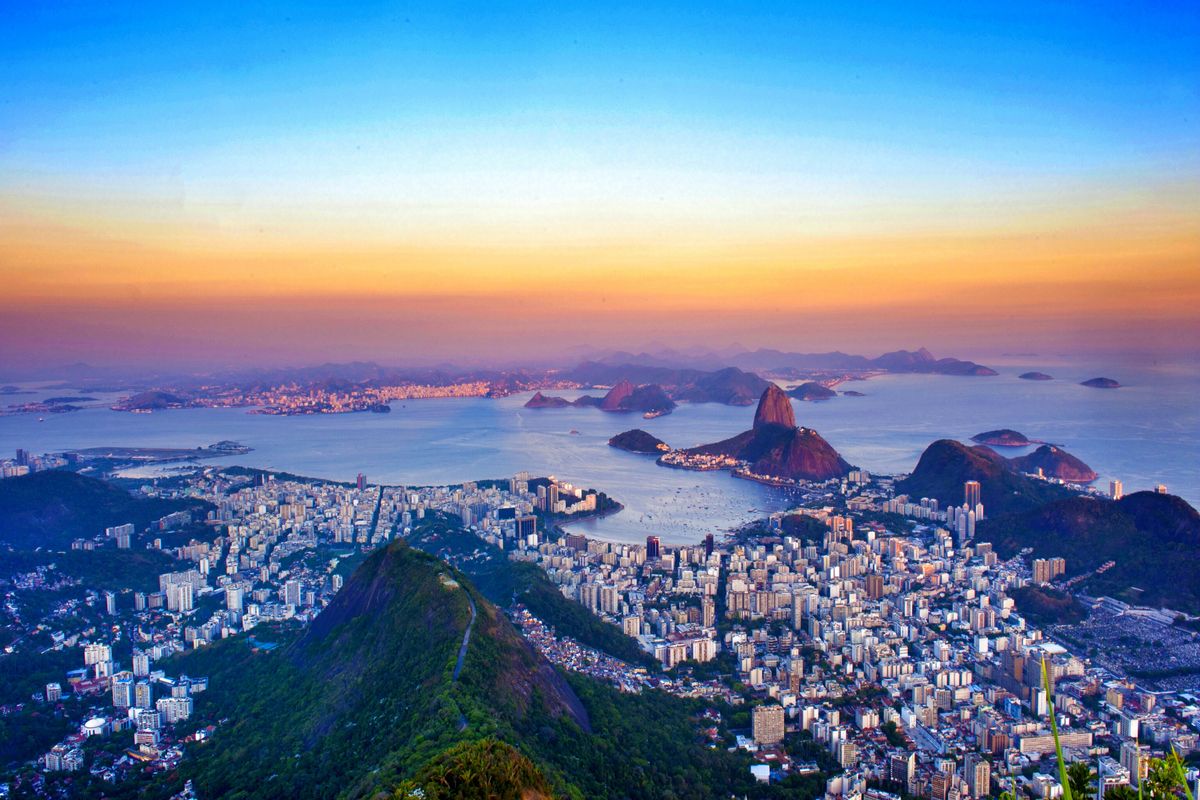 Rio de Janeiro met zonsondergang