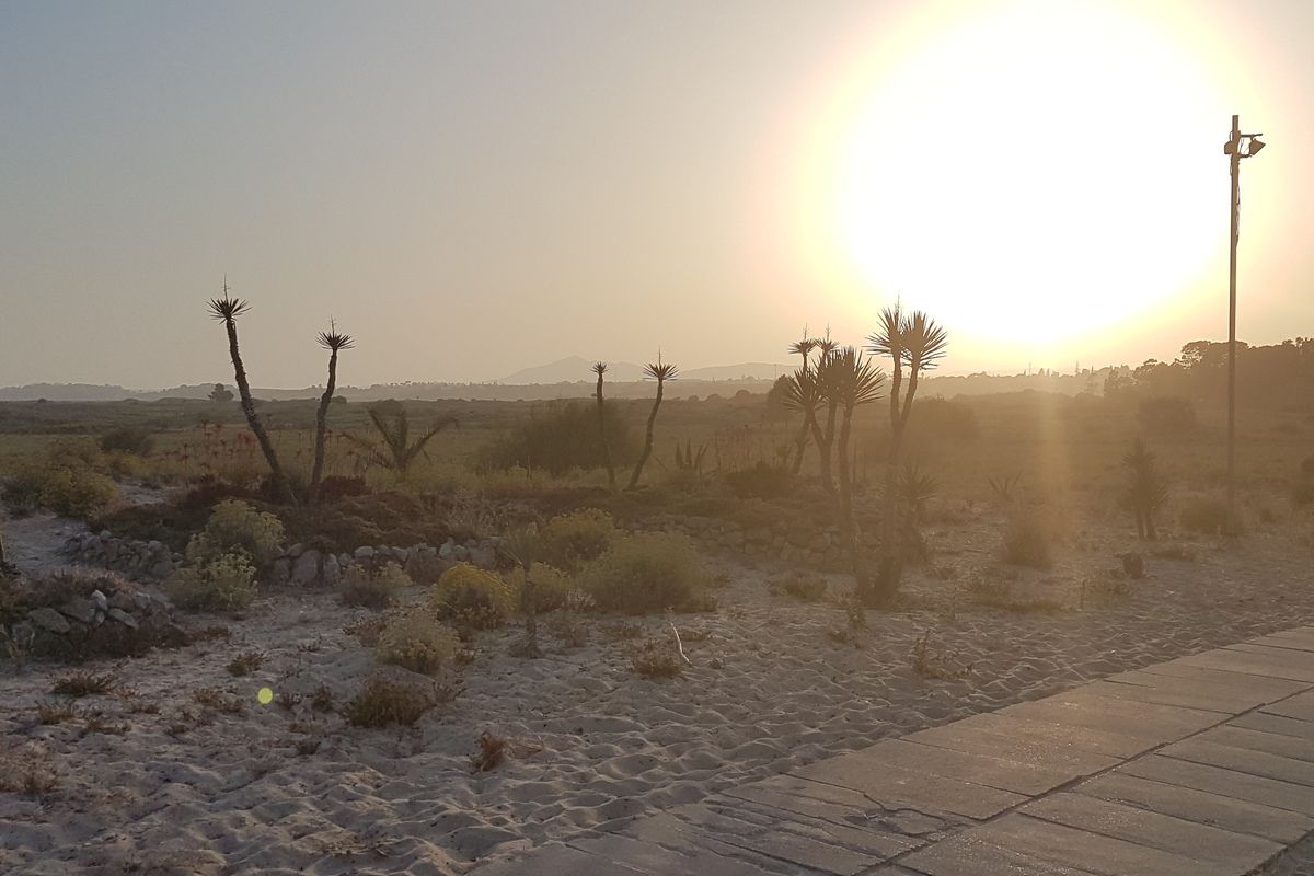 Mysterieuze zonsondergang bij Barril Beach