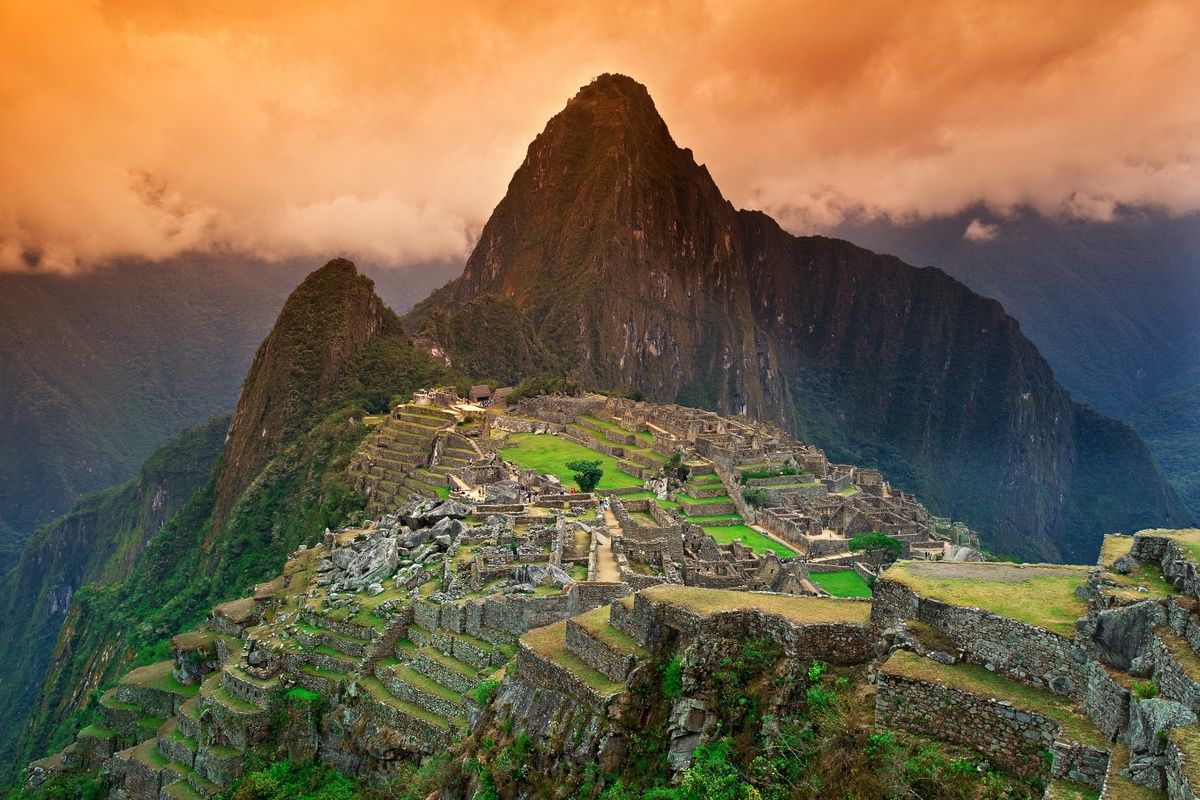 De mooie Machu Picchu ruïnes in het Andesgebied