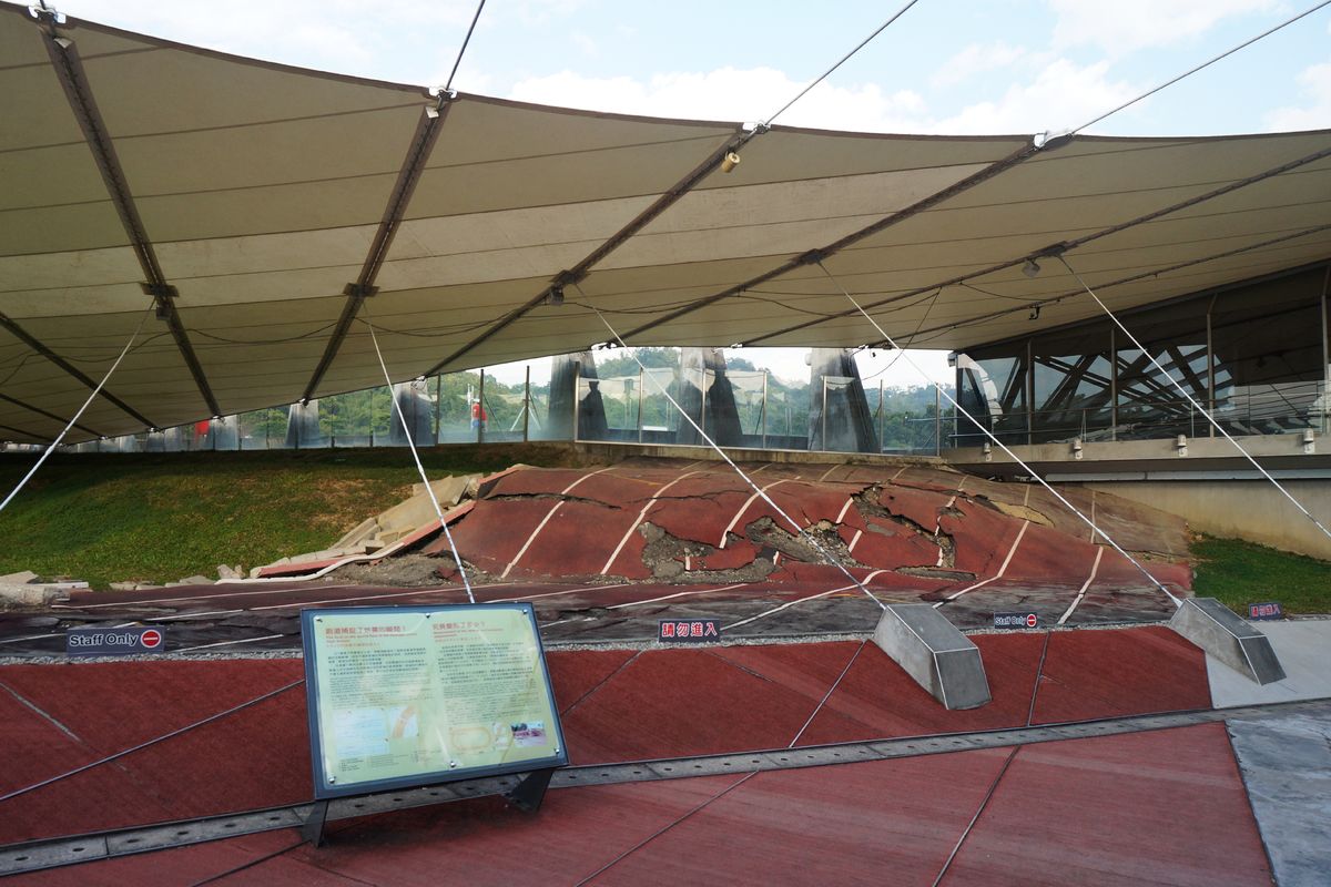 Ravage na een aardbeving in Taiwan