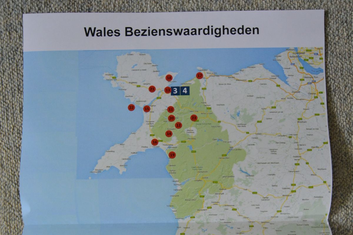 Wales route uitstippelen