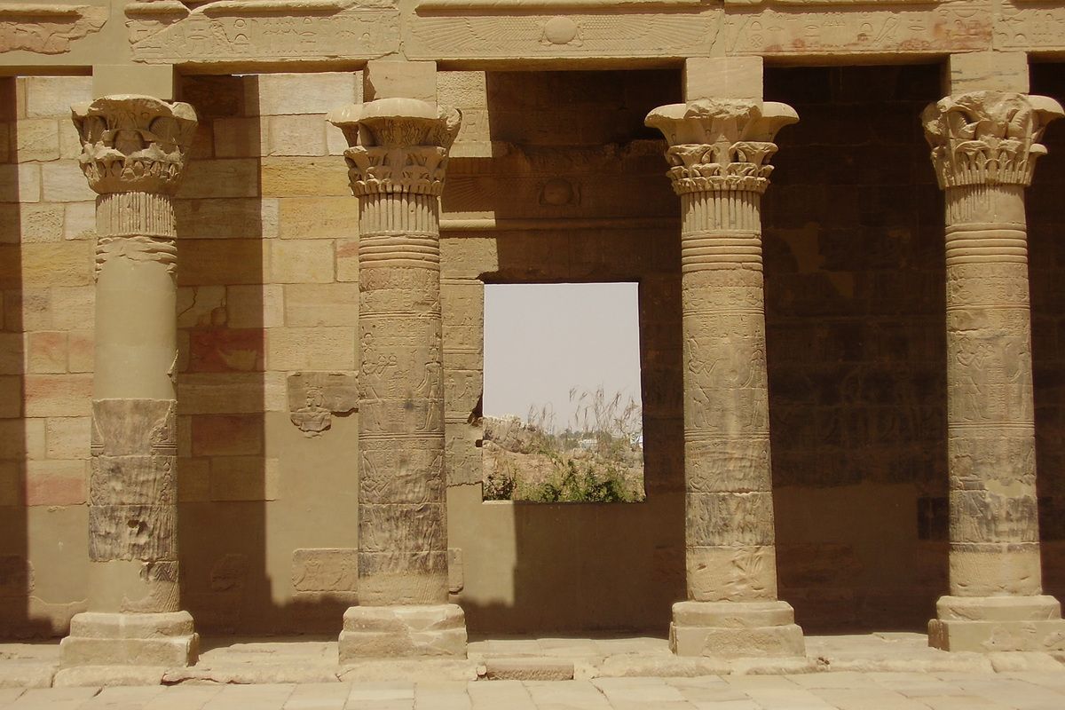 De tempel van Philae die gewijd is aan Isis