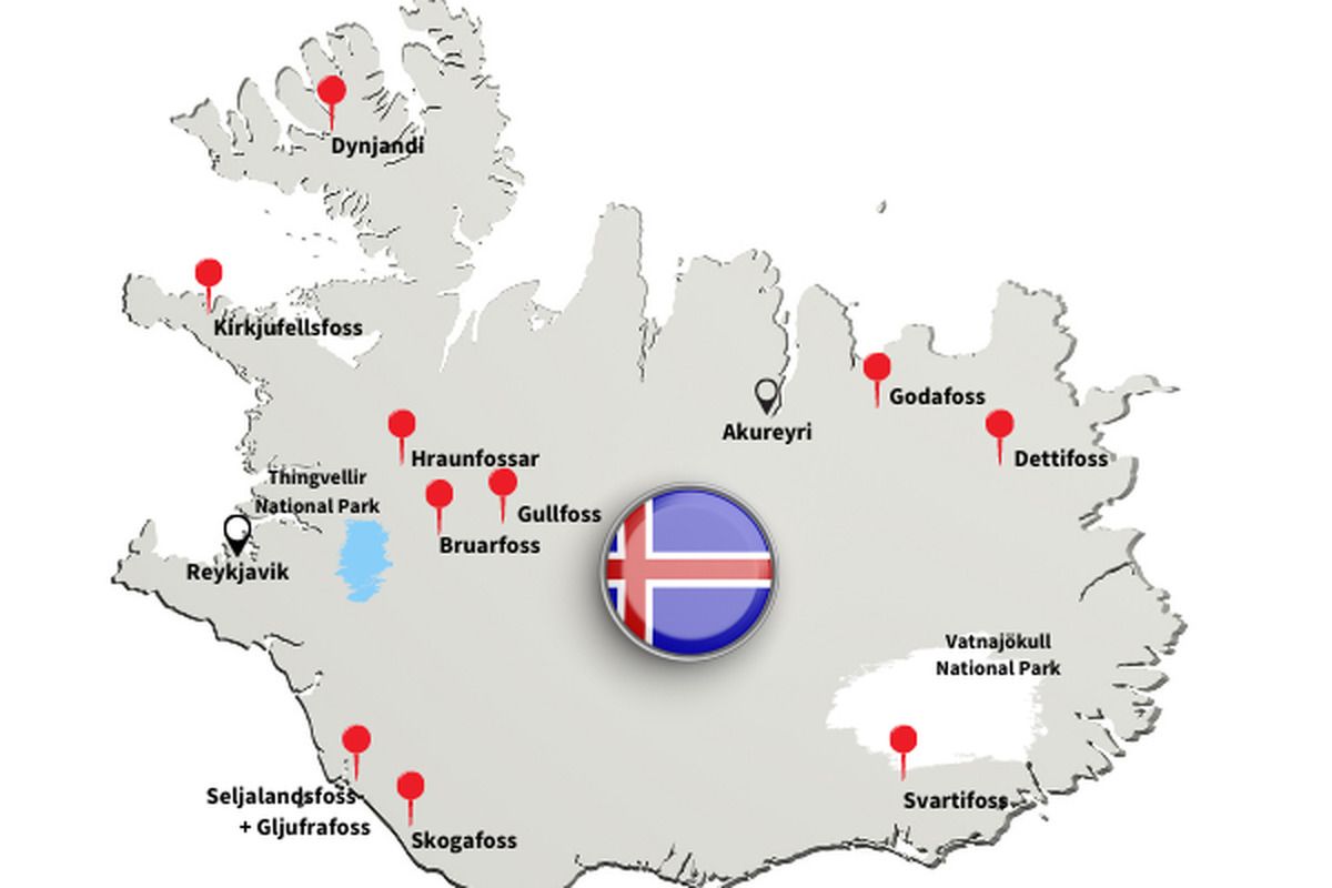 Watervallen in IJsland