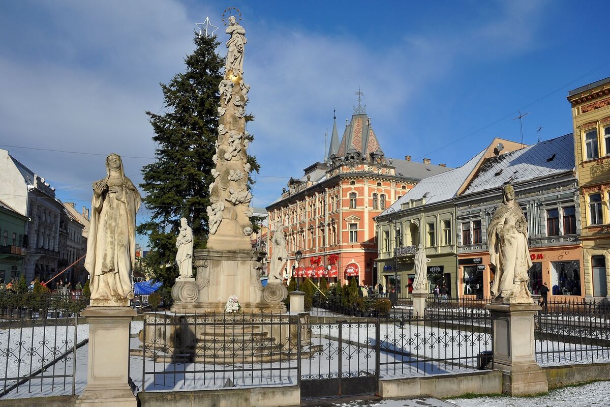 Immaculata standbeeld stadsplein Kosice