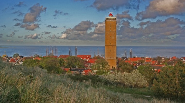 Toren op een van de Waddeneilanden