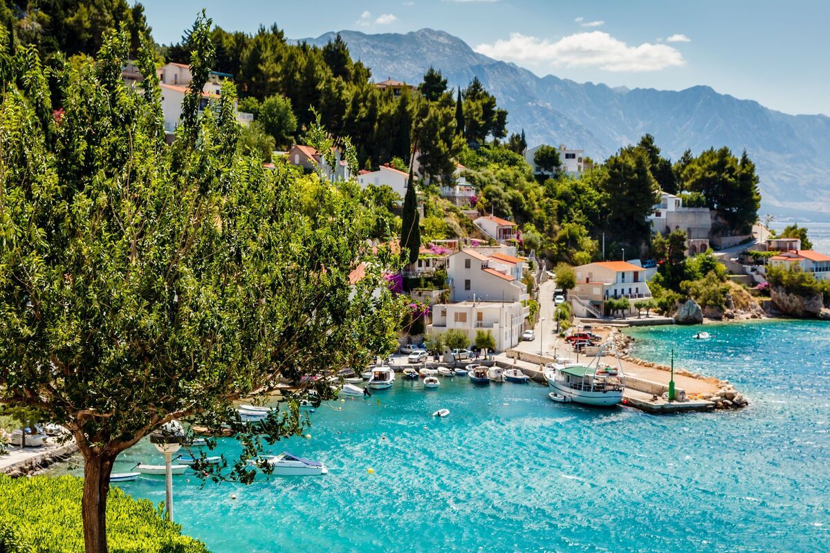 Adriatische baai in Kroati&euml;