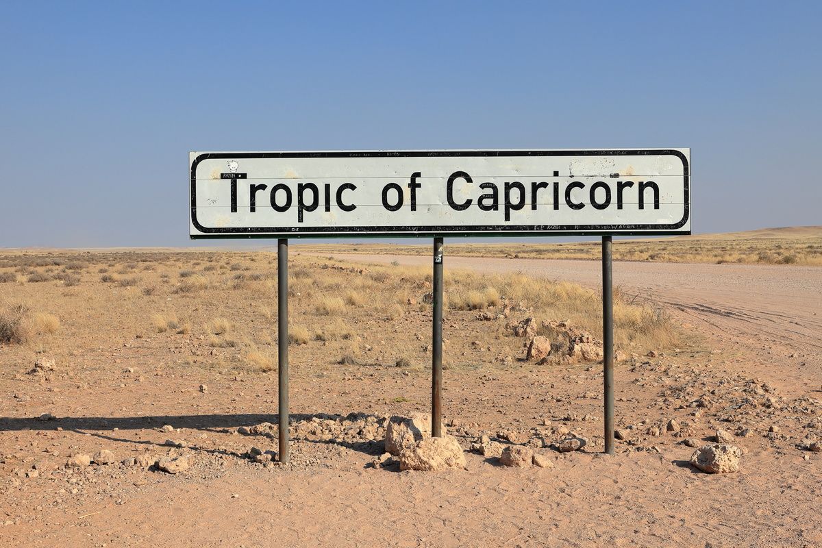 Bordje met Steenbokskeerkring