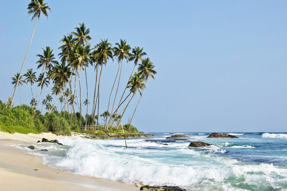 Een van de stranden in Sri Lanka