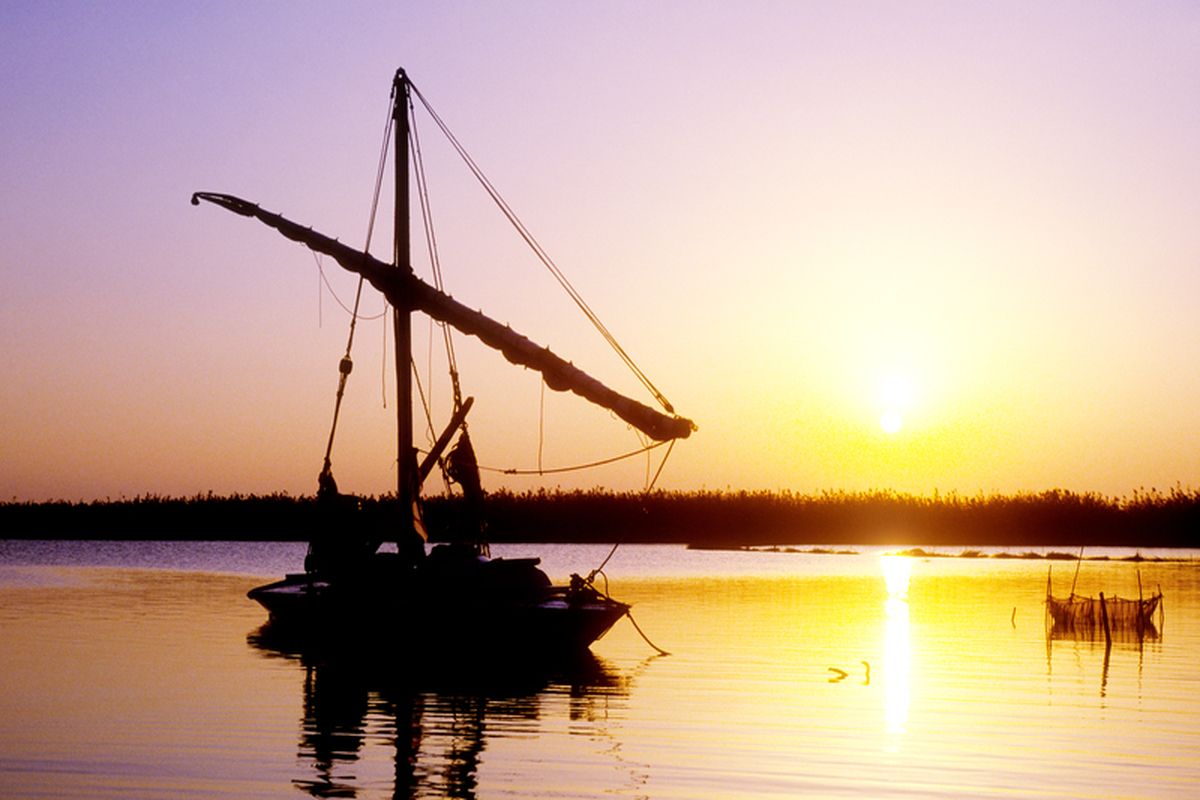 Faluca bootje Port Said Egypte