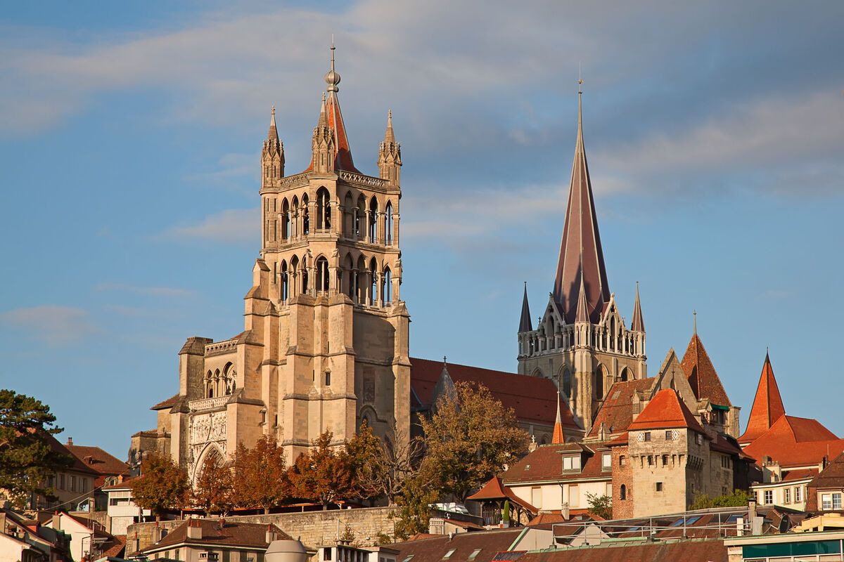 Oude kathedraal in Lausanne