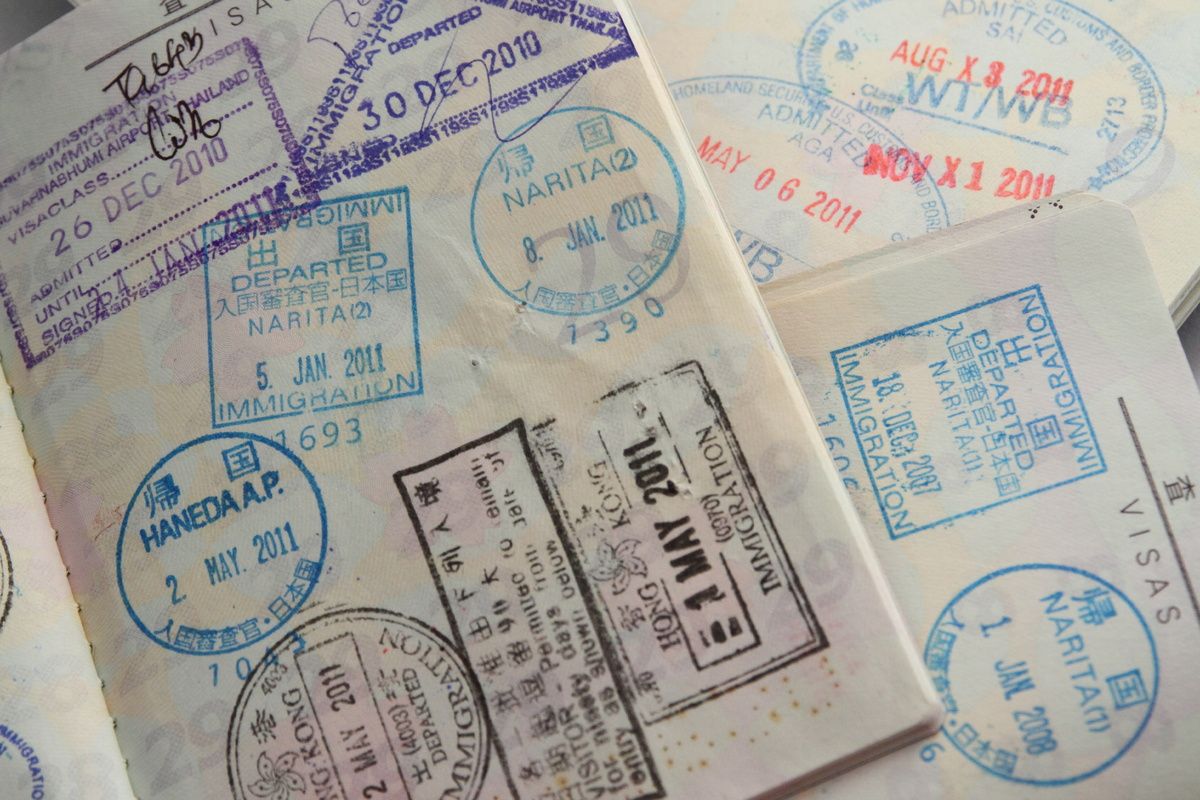 Visa in een paspoort