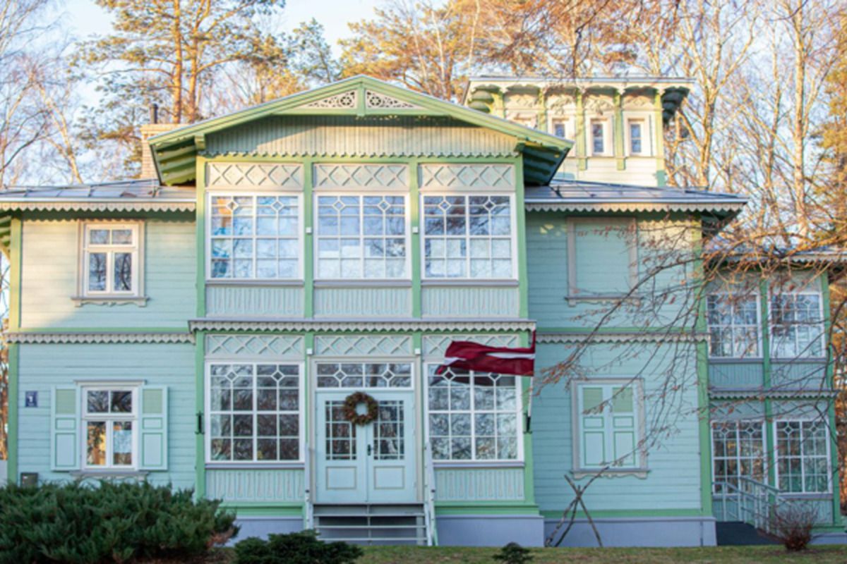 de Art Nouveau huizen in badplaats Jurmala
