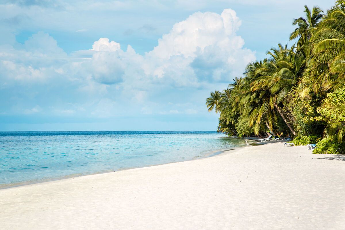De witte stranden van de Malediven