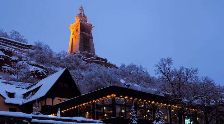 Monument Thuringen winter Duitsland sneeuw