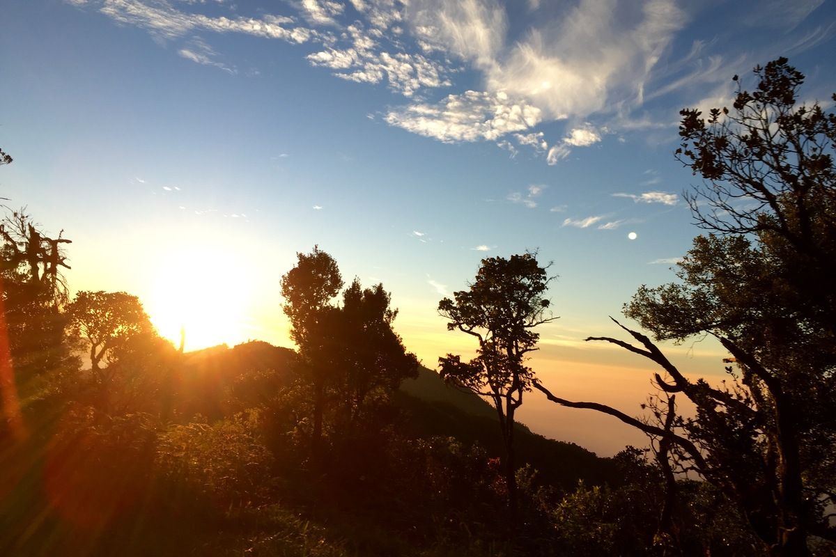 Een mooie zonsopkomst onderweg