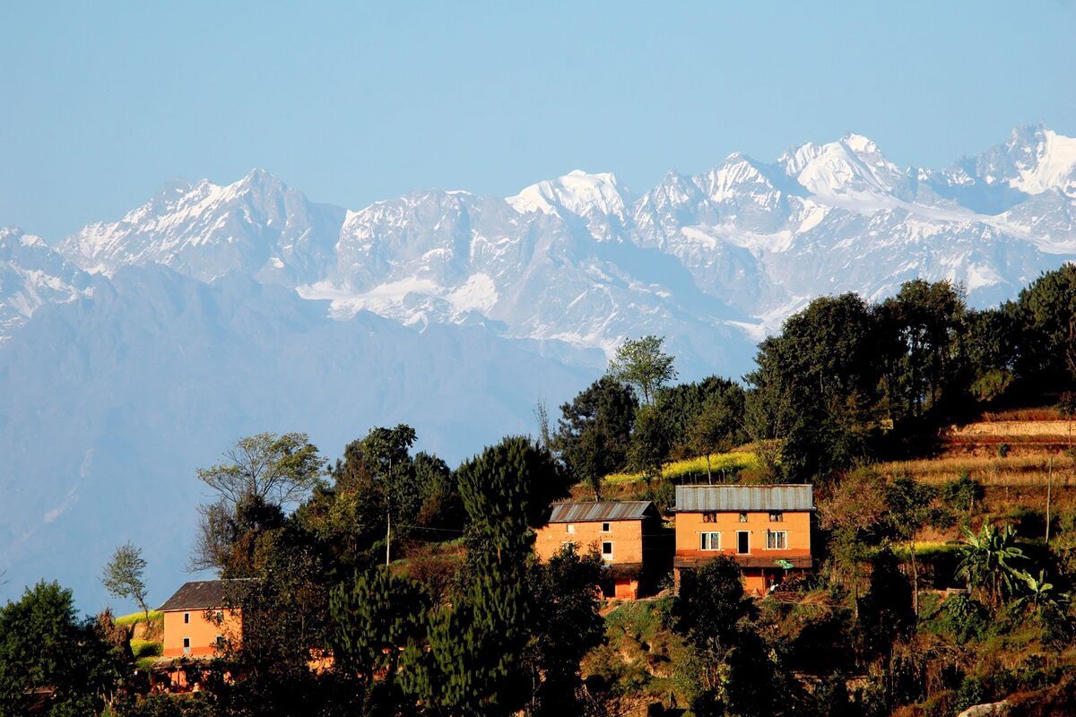 Huizen in Nagarkot, Nepal