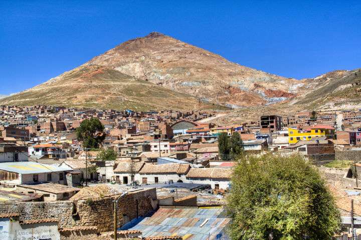 Uitzicht op de Cerro Rico in Potosí