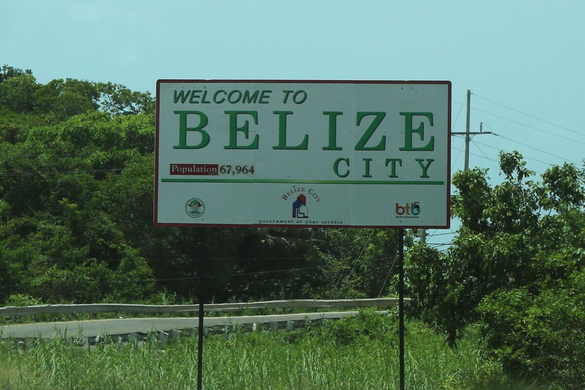 Welkomstbord Belize City