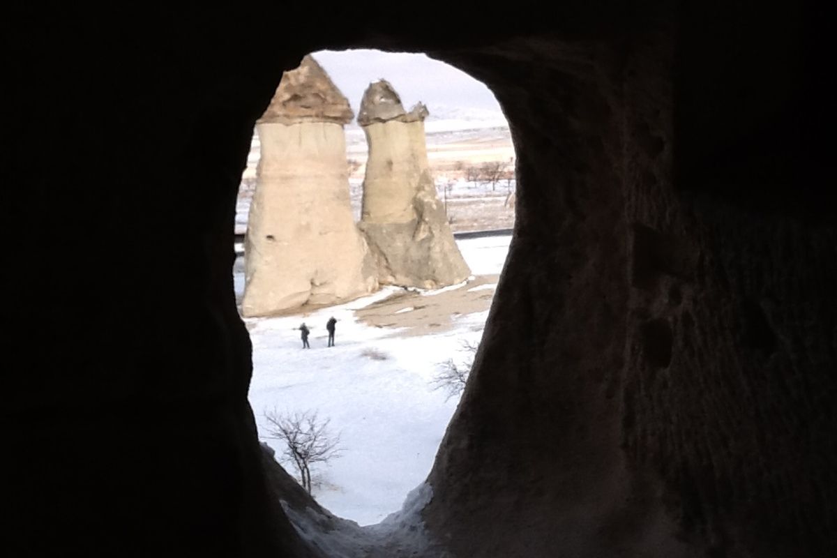 Bizarre rotsformaties in het tuflandschap