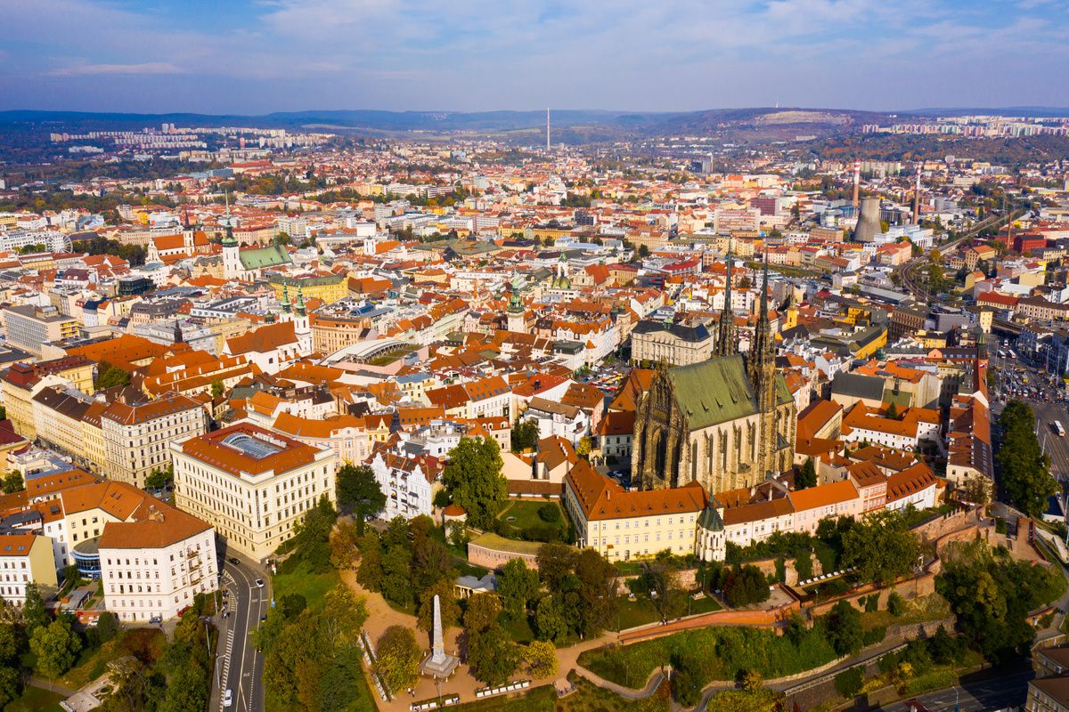 Panorama uitzicht over Brno