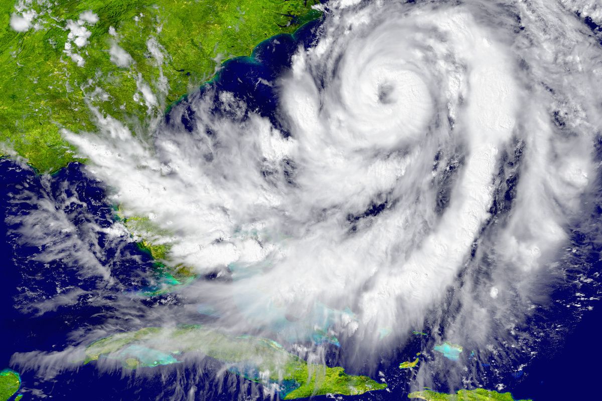 Een orkaan boven Cuba