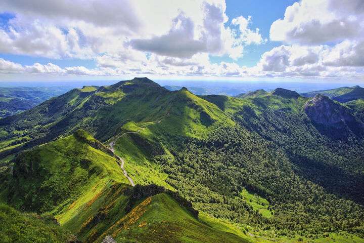 Panoramisch uitzicht over de Auvergne