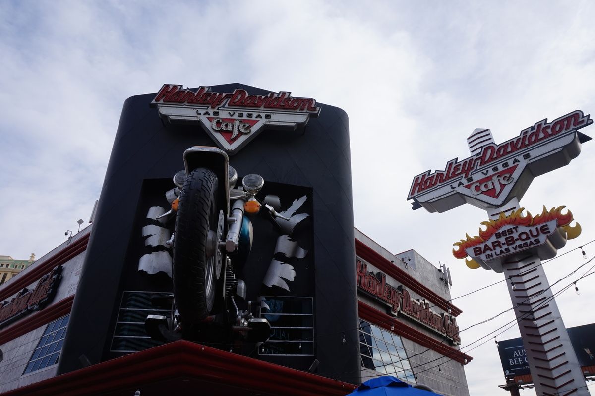 Het Harley Davidson-caf&eacute; in Las Vegas