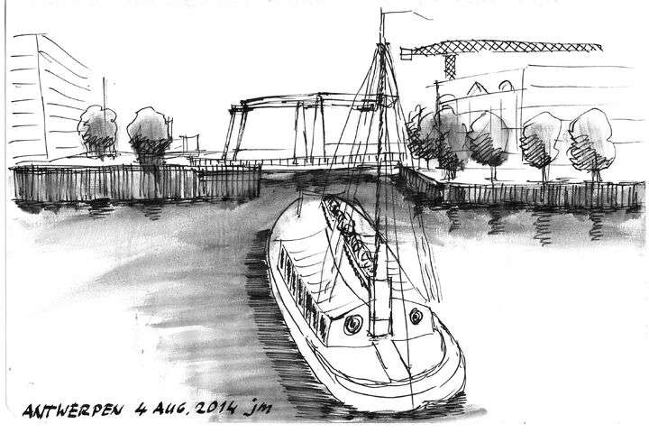 tekening Antwerpen Willemsdok