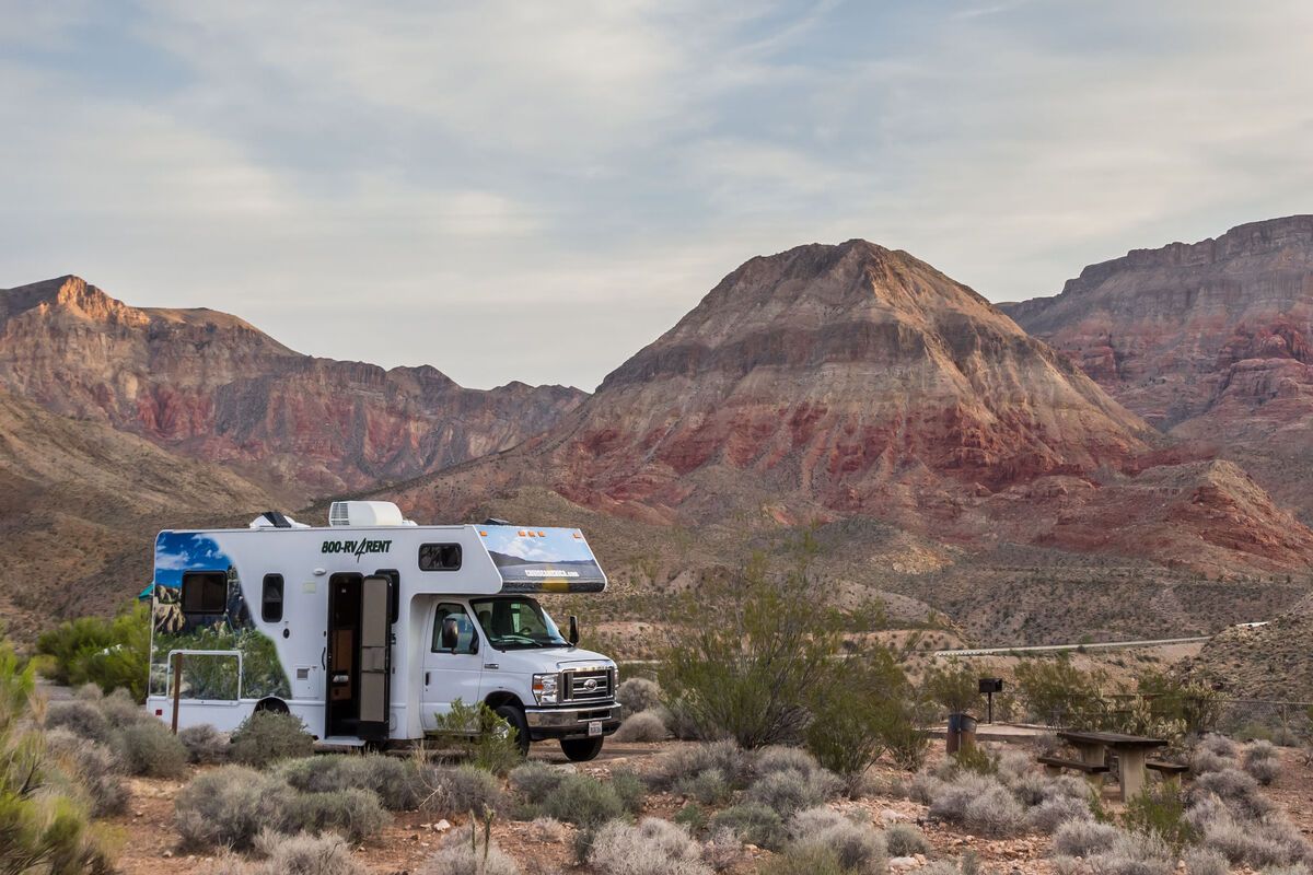 Camper in de openlucht