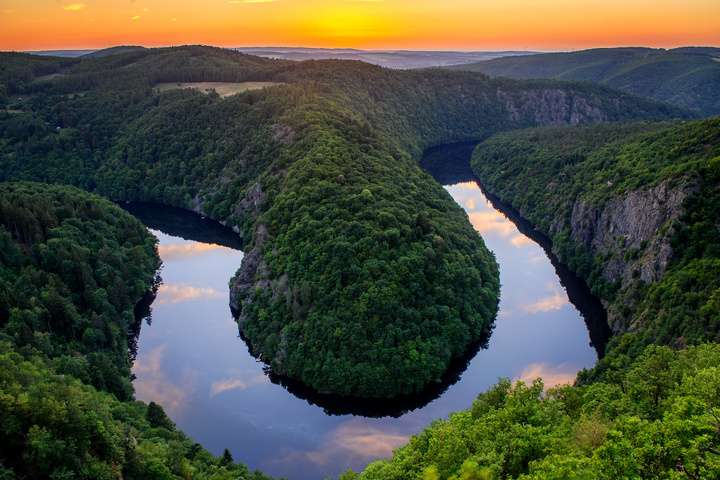 Rivier de Moldau in de Bohemen