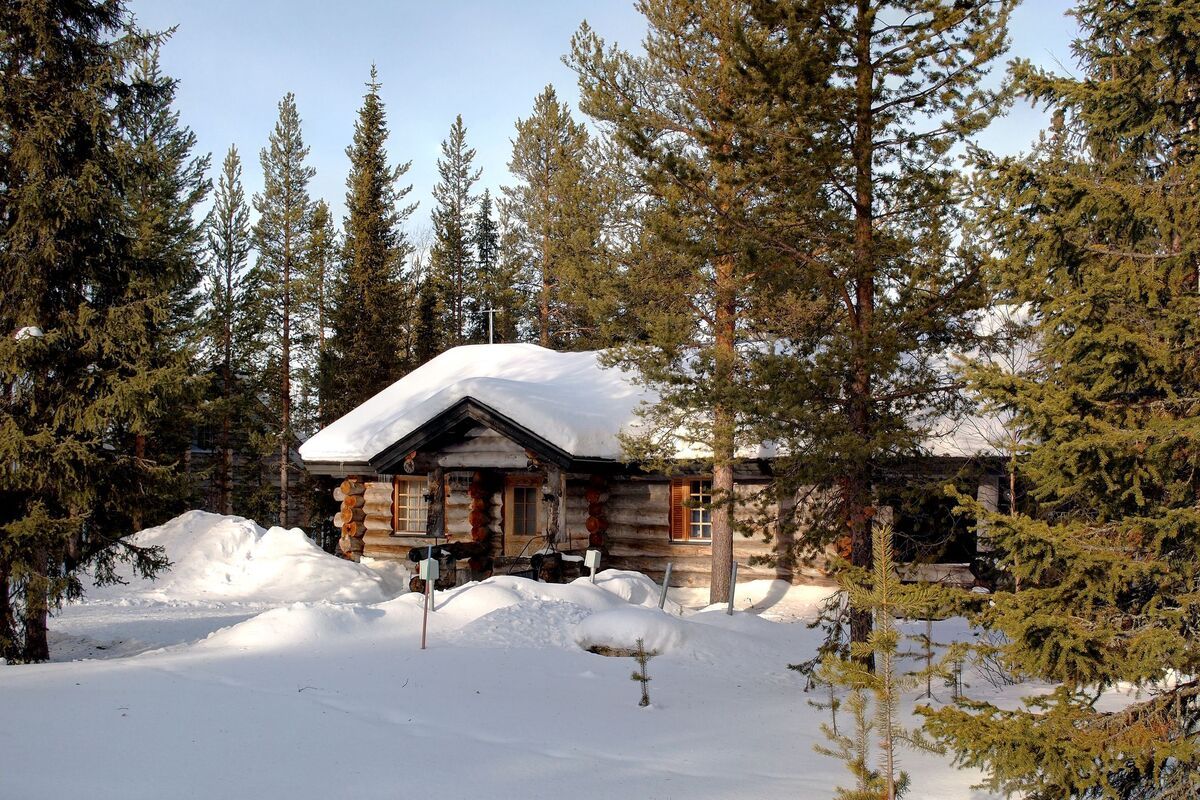 Blokhut Lapland, Finland, wintersport