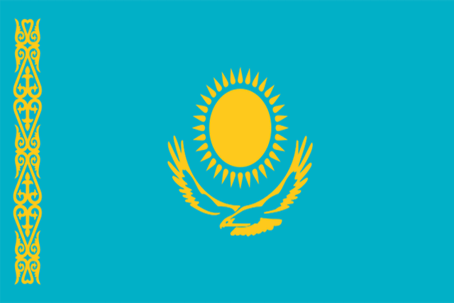 De vlag van Kazachstan