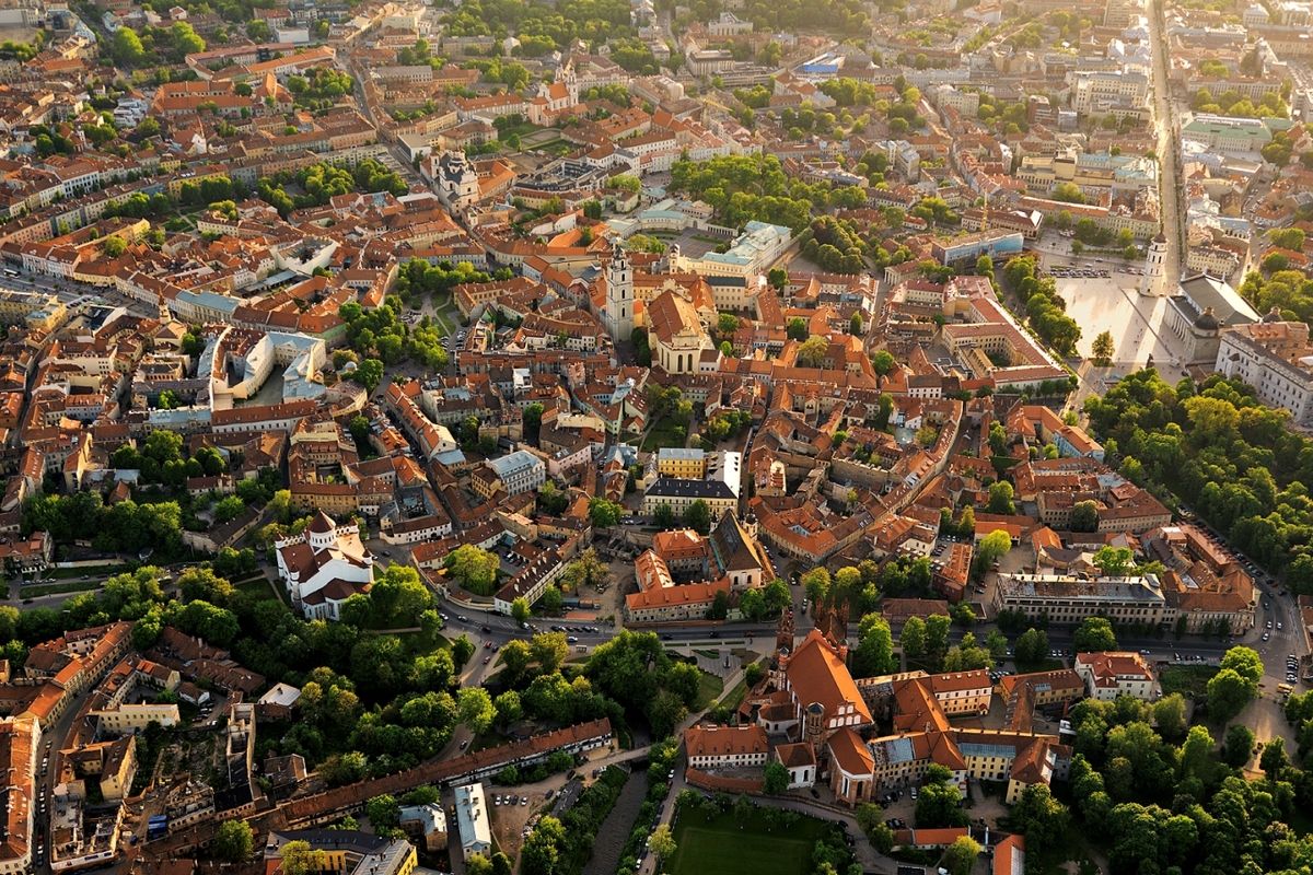 Uitzicht op Vilnius vanuit de lucht, Litouwen
