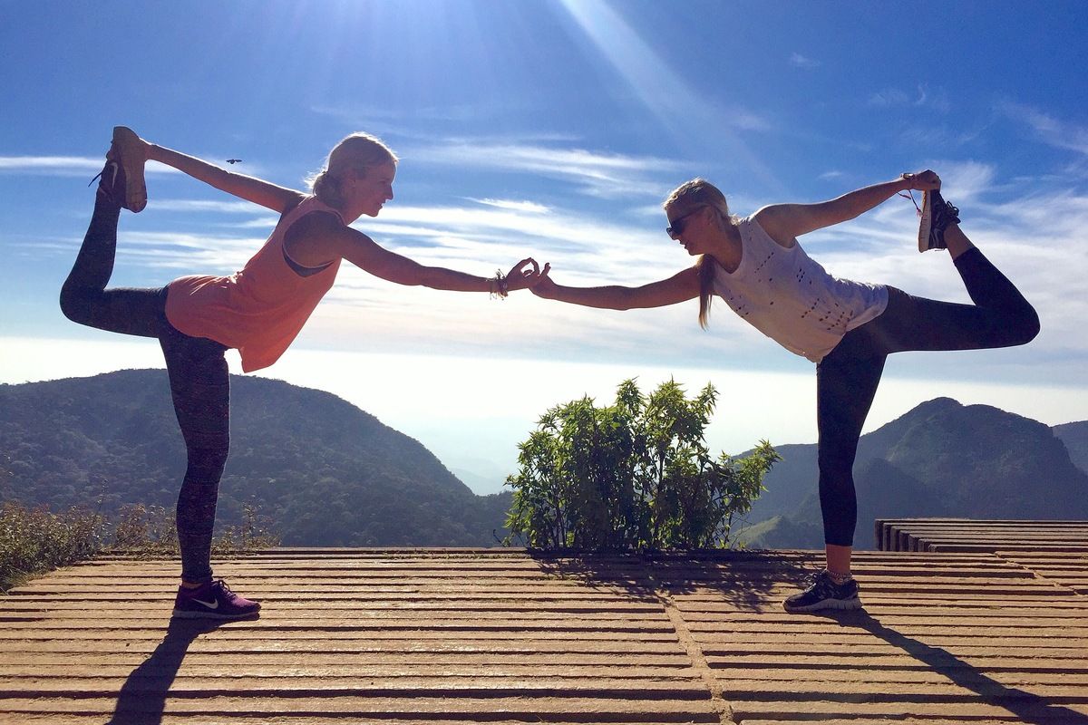 Yogapose bij World's End