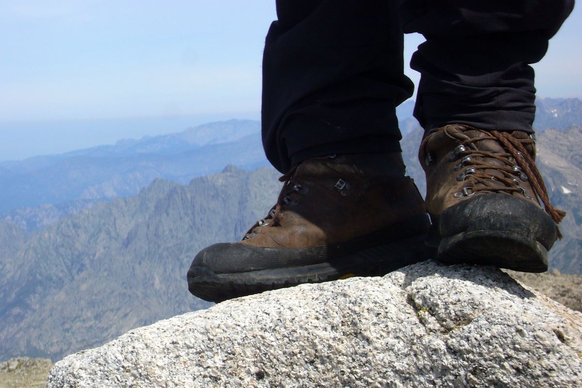 Wandelschoenen op berg, Frankrijk