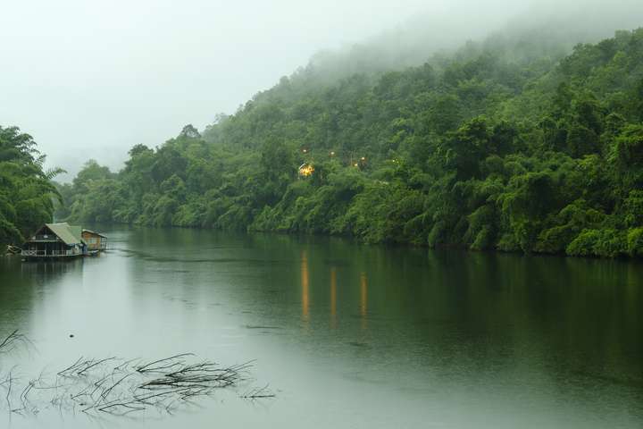 Een regenbui in Maleisië