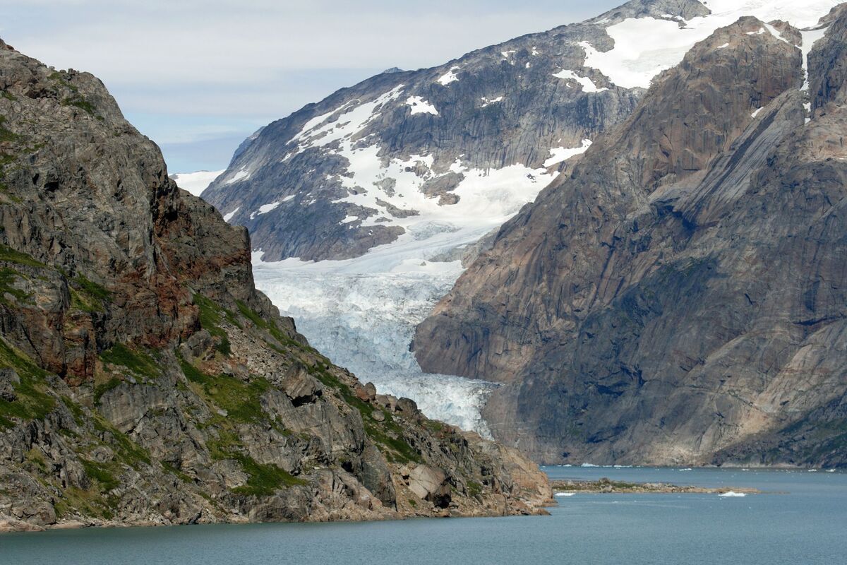 Gletsjer gezien vanaf een cruise, Groenland
